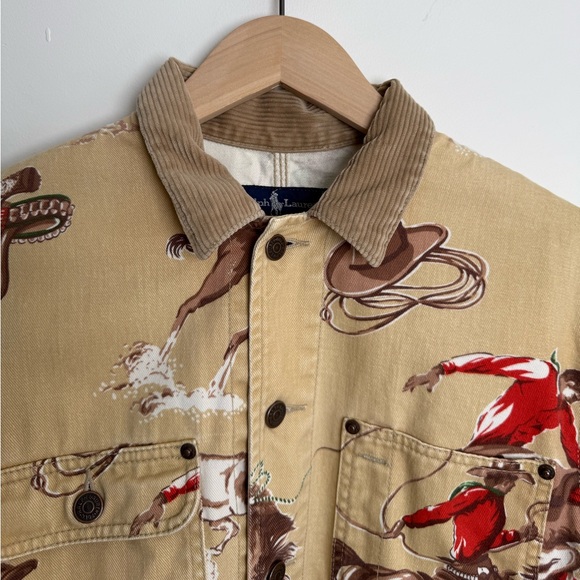 Ralph Lauren Beige Western cowboy Print Jacket - Picture 2 of 11